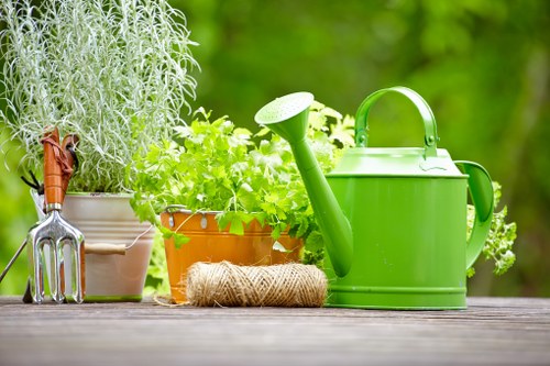 Finished garden designed with recycled materials and low-impact methods